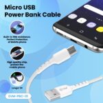 EVM 300mm Micro USB Power Bank Charging Cable – White (PBC-01) - Image 6