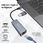 EVM GL2 USB 3.0 & USB Type-C to Gigabit Ethernet Adapter | 1000Mbps RJ45 LAN - Image 3