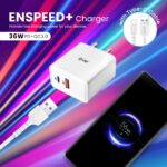 EVM CH-011 36W QC+PD Fast Charger with Type-C Cable – White - Image 5