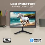 EVM 19-Inch HD LED Monitor | EVM 195 Grand LED | VGA Support | Slim Design | Black