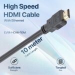EVM High-Speed HDMI 1.4 Cable with Ethernet | 3 Meter | Gold-Plated Connectors | EVM-HDMi 3M - Image 3