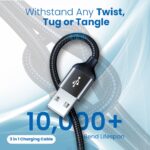 EVM Premium 3-in-1 USB Charging Cable for All Devices Black – M-3 - Image 5