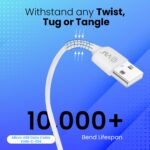 EVM C-014 Micro USB Fast Charging Cable 1M PVC White - Image 4