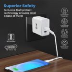 EVM CH-011 36W QC+PD Fast Charger with Type-C Cable – White - Image 4