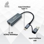 EVM GL2 USB 3.0 & USB Type-C to Gigabit Ethernet Adapter | 1000Mbps RJ45 LAN - Image 2