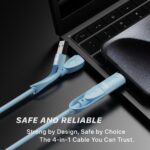 EVM 4-in-1 Multi Charging & Data Cable 60W 1M Blue (M-5) - Image 4