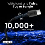 EVM USB Type-C to Type-C Charge & Sync Cable 100W – Black 1M - Image 5