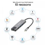EVM 5-in-1 USB Type-C Hub with Gigabit Ethernet | 1000Mbps | PD Charging - Image 3