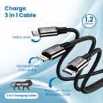 EVM Premium 3-in-1 USB Charging Cable for All Devices Black – M-3 - Image 3