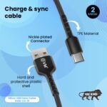 EVM Micro USB Charge & Sync Cable 2M PVC (Black) – C2-21 - Image 3