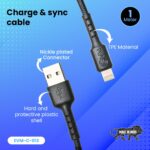 EVM Lightning 8-Pin Fast Charging & Data Sync Cable 1M Black – C-013 - Image 4