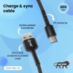 EVM Portable Micro USB Power Bank Cable 300mm Black (PBC-01) - Image 4
