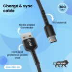 EVM Portable Type-C Power Bank Cable 30cm Black (PBC-02) - Image 3
