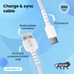 EVM 300mm Micro USB Power Bank Charging Cable – White (PBC-01) - Image 3