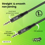 EVM 3.5mm AUX Cable with Metal Connectors Black (AUX-02) - Image 3