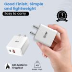EVM CH-011 36W QC+PD Fast Charger with Type-C Cable – White - Image 3