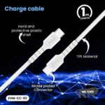 EVM CC-03 Type-C 100W Fast Charging Cable – PVC White 1M - Image 3
