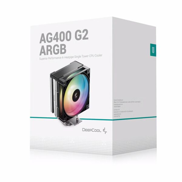 DeepCool AG400 G2 ARGB Tower CPU Cooler Premium Air Cooling Solution Black