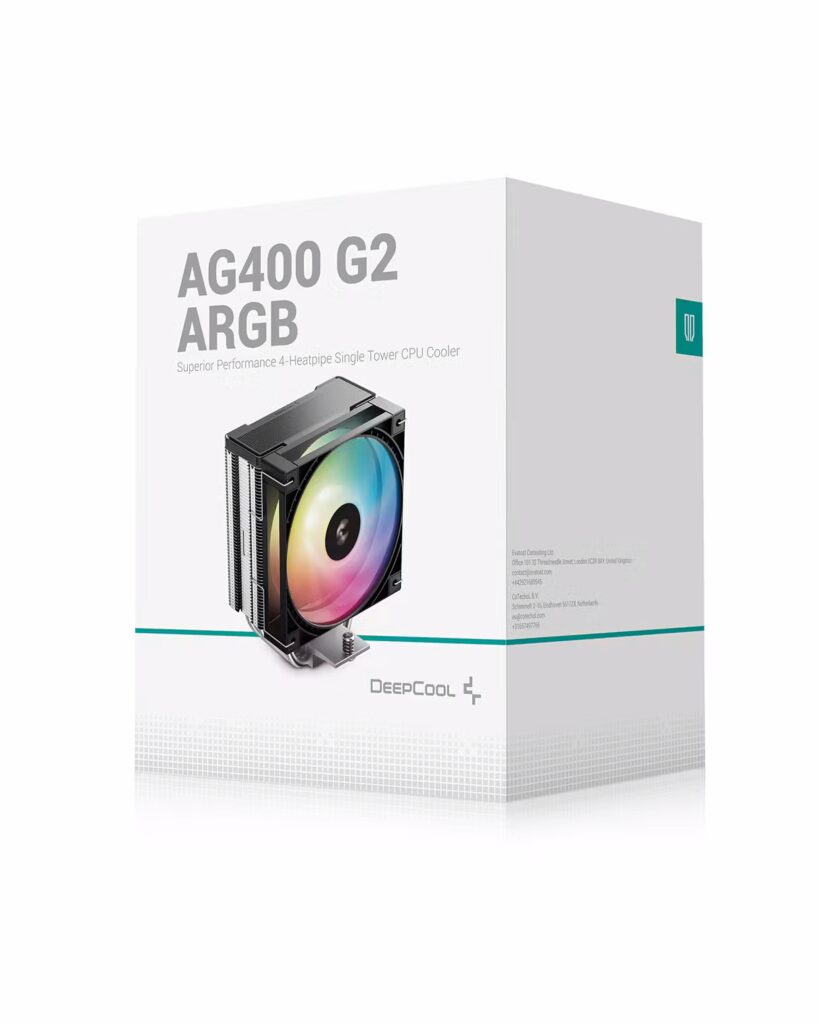 DeepCool AG400 G2 ARGB Tower CPU Cooler Premium Air Cooling Solution Black