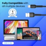 EVM Lightning 8-Pin Fast Charging & Data Sync Cable 1M Black – C-013 - Image 3