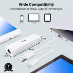 EVM USB 2.0 to RJ45 Ethernet Adapter with 3-Port USB Hub | High-Speed LAN Adapter - Image 2