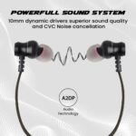 EVM NB-027 EnSport Bluetooth 5.0 Neckband Earphones with Mic – Black - Image 3