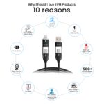 EVM 4-in-1 USB Charging Cable 60W Fast Charge 1M Black - Image 3