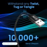 EVM Micro USB Charge & Sync Cable 4Amp – Black 1 Meter (C-011) - Image 5