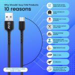 EVM C-014 Micro USB Fast Charging Cable 1M PVC Black - Image 3