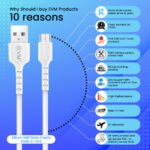 EVM C-014 Micro USB Fast Charging Cable 1M PVC White - Image 2
