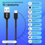 EVM USB Type-C Charging & Data Sync Cable 1M Black – C-015 - Image 2