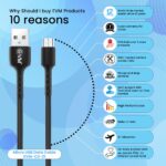 EVM Micro USB Charge & Sync Cable 2M PVC (Black) – C2-21 - Image 2