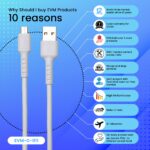 EVM C-011 Micro USB Charge & Sync Cable – 4A White 1 Meter - Image 2