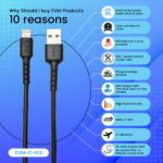 EVM Lightning 8-Pin Fast Charging & Data Sync Cable 1M Black – C-013 - Image 2