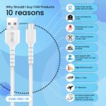 EVM 300mm Micro USB Power Bank Charging Cable – White (PBC-01) - Image 2