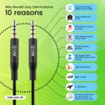 EVM 3.5mm AUX Cable with Metal Connectors Black (AUX-02) - Image 2