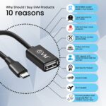 EVM Type-C OTG Adapter Cable for Mobile Devices Black (OTG-04) - Image 2