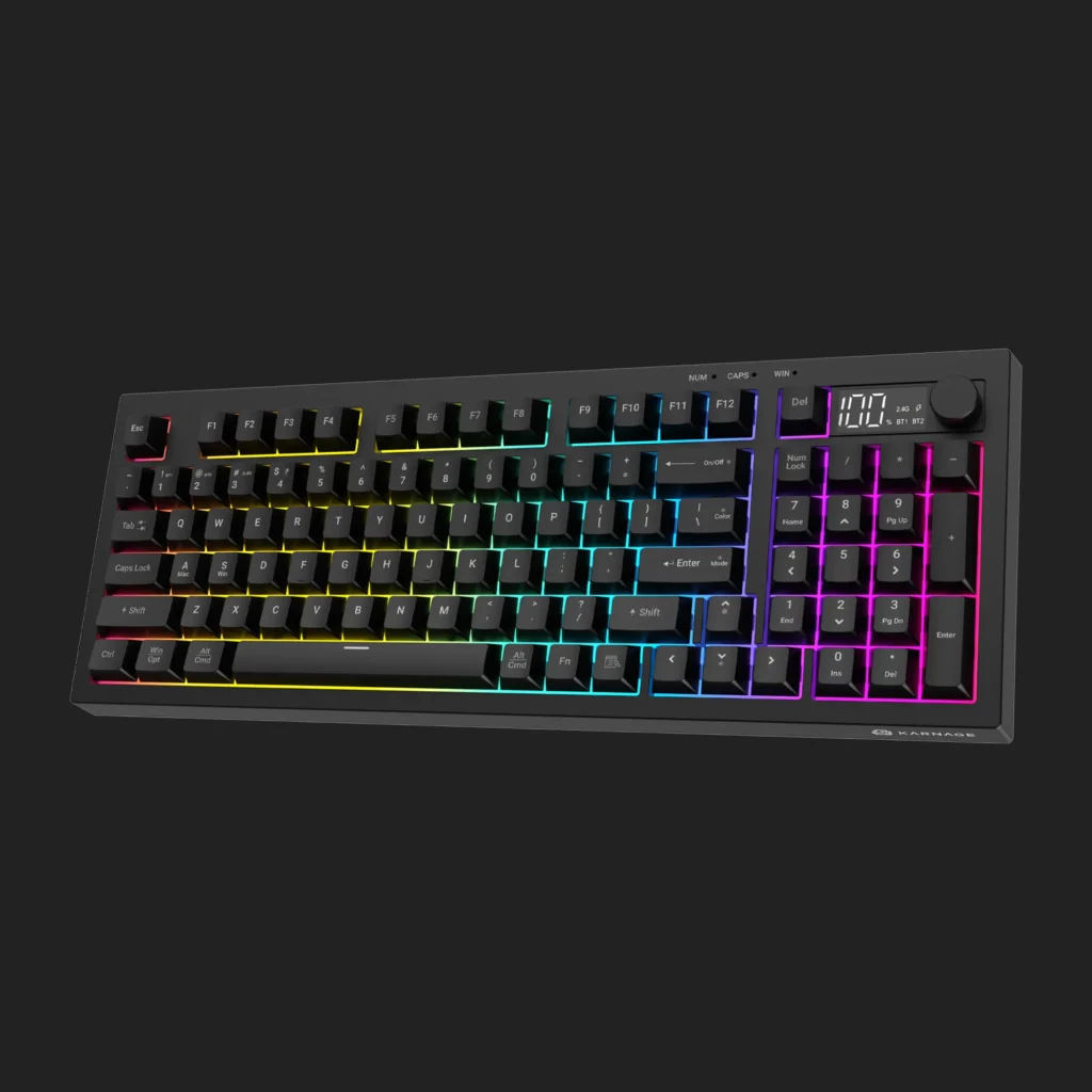 Karnage Visage 95-Key RGB Wireless Gaming Keyboard – Semi-Mechanical Black