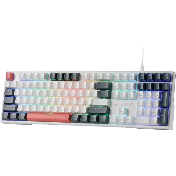 Redragon TRUNDLE K668 RGB Wired Mechanical Gaming Keyboard | Full-Size 108 Keys | Hot-Swappable Red Switches