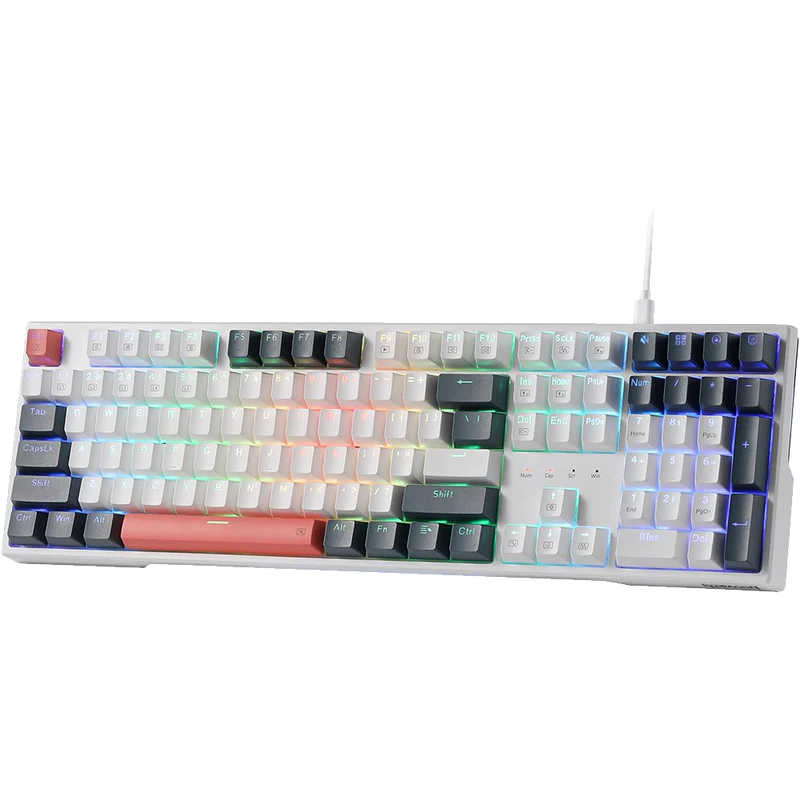 Redragon TRUNDLE K668 RGB Wired Mechanical Gaming Keyboard | Full-Size 108 Keys | Hot-Swappable Red Switches