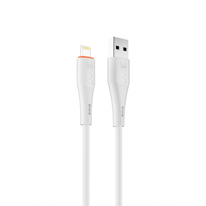 EVM USB to Lightning 12W Charge & Sync Cable 1M PVC (White) – C-019