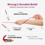 EVM Premium 100W Type-C Charging Cable TPE Red (EVM-1 Plus01) - Image 3