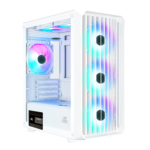 Ant Esports 205 Mini 6F White Micro-ATX Gaming Cabinet 6 ARGB Fans & Tempered Glass
