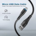 EVM USB-A to Micro USB Fast Charge & Sync Cable 18W 1 Meter Black - Image 6