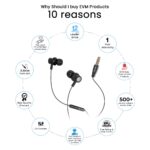 EVM 3.5mm Wired Earphones with Built-in Mic Black (EVM-HF-03) - Image 2