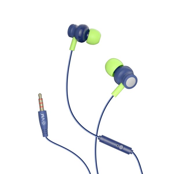 EVM 3.5mm Wired Earphones with Built-in Mic Blue (EVM-HF-03)