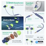 EVM 3.5mm Wired Earphones with Built-in Mic Blue (EVM-HF-03) - Image 3