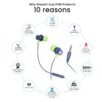 EVM 3.5mm Wired Earphones with Built-in Mic Blue (EVM-HF-03) - Image 2