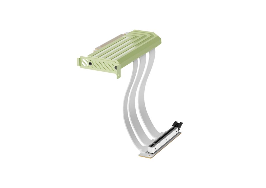 HYTE Hyper PCIe 5.0 GPU Riser Cable 200mm – Matcha Milk | PCIe Gen5 x16 | High-Speed Graphics Card Extension