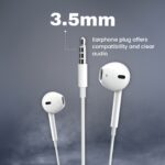 EVM Wired Earphones with 3.5mm Audio Jack & Mic White - Image 4